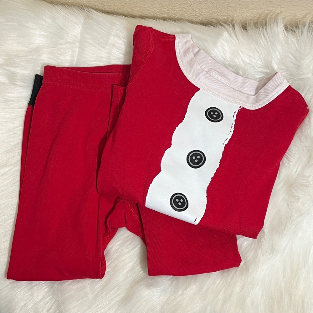 Hanna Andersson Red White Santa Holiday Organic Cotton Pajama Set